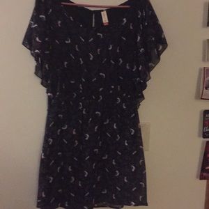 Black dress with birds